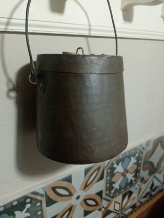 Antico porta merenda in rame