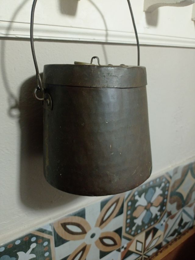 Antico porta merenda in rame