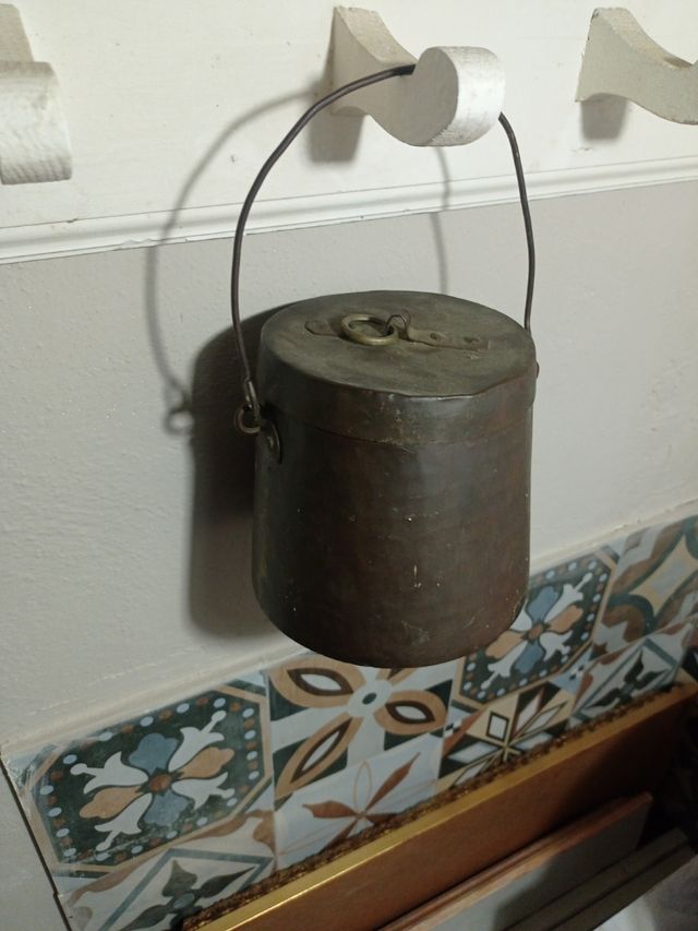 Antico porta merenda in rame