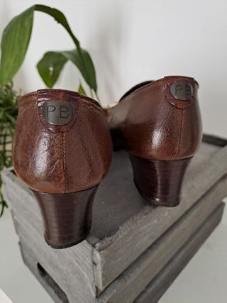 Mocasines marrones mujer con tacón