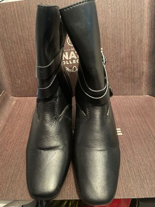 botines de cuero, tipo Custom para mujer