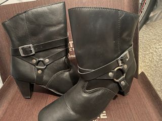 botines de cuero, tipo Custom para mujer