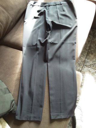 Pantalón azul marino T48 poliester recto señora 