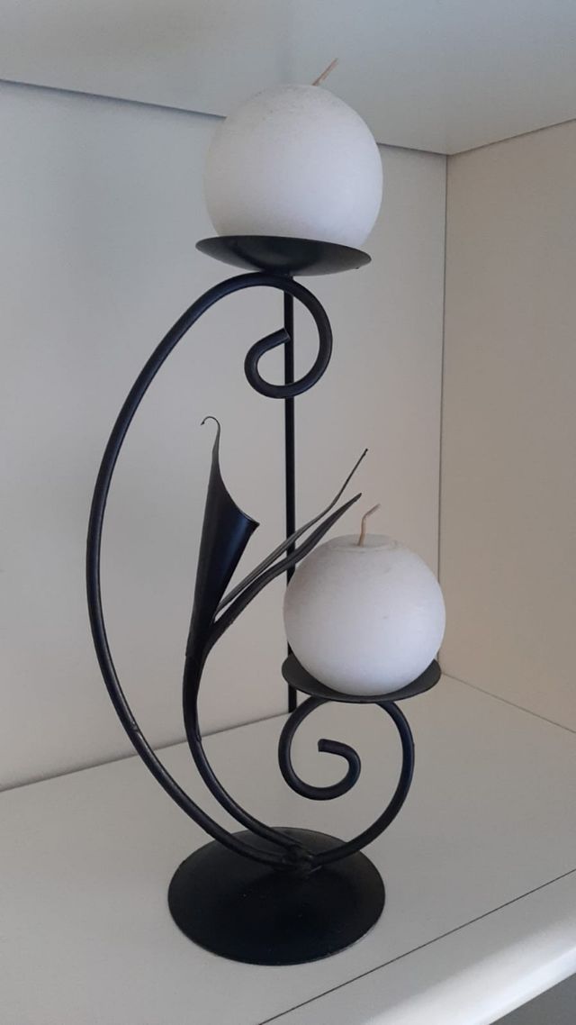 candelabro tip ferro battuto nero