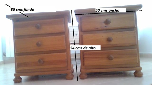 2 mesitas de noche color cerezo