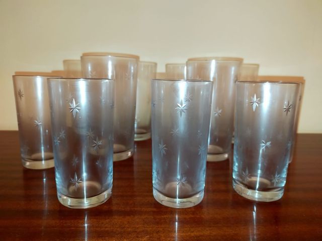 Vasos altos dos tamaños cristal tallado