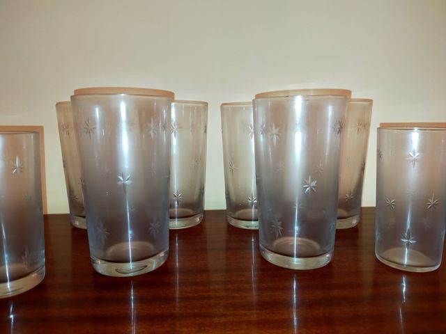 Vasos altos dos tamaños cristal tallado