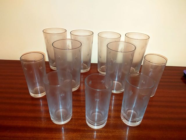 Vasos altos dos tamaños cristal tallado