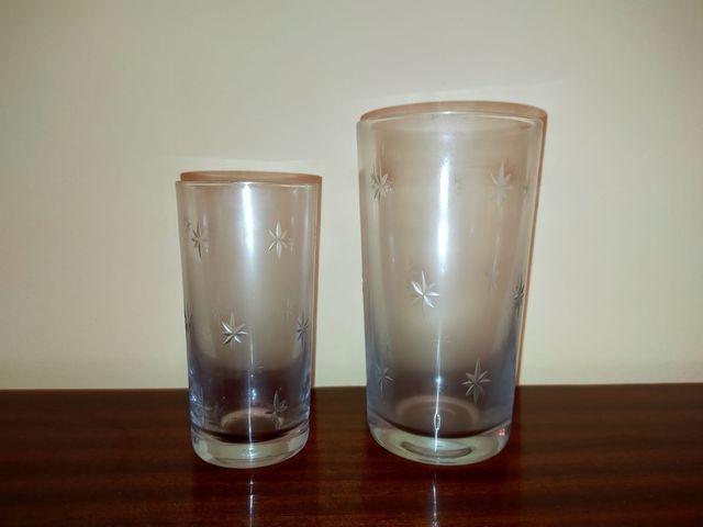 Vasos altos dos tamaños cristal tallado