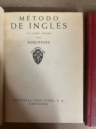 Lote libros antiguos Metodo de ingles Luis Vives