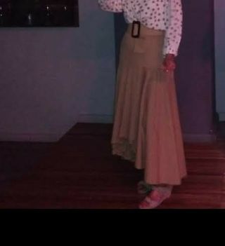 Falda tono camel de Zara 