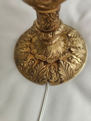 Lámpara antigua mesa bronce