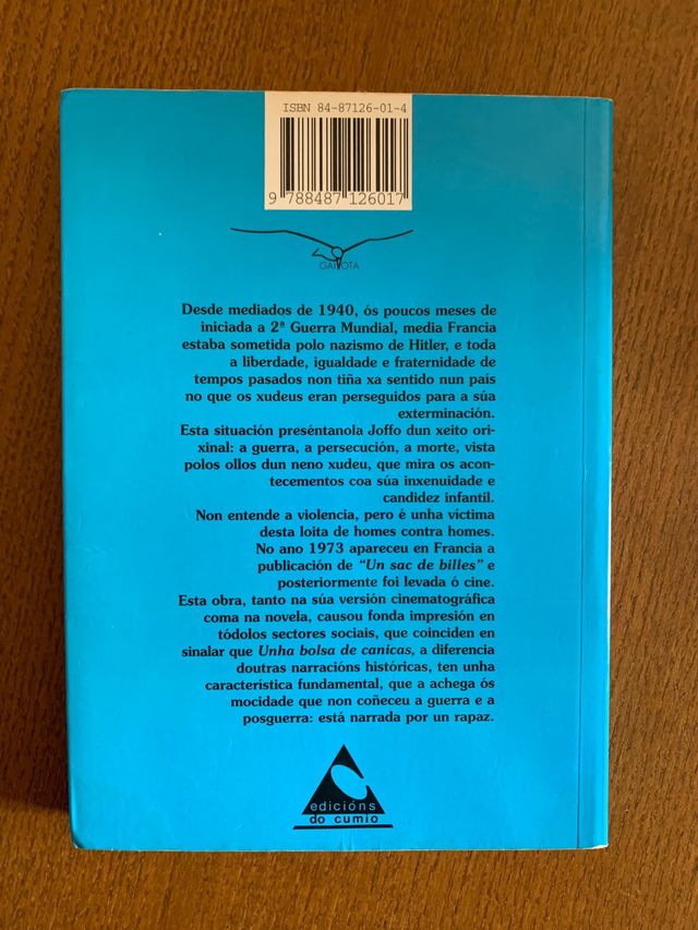 Libro: Unha bolsa de canicas.