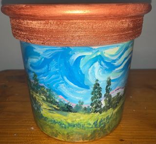 Vasi in terracotta dipinti a mano