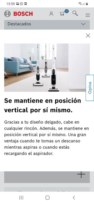 Aspirador escoba Bosch sin cable