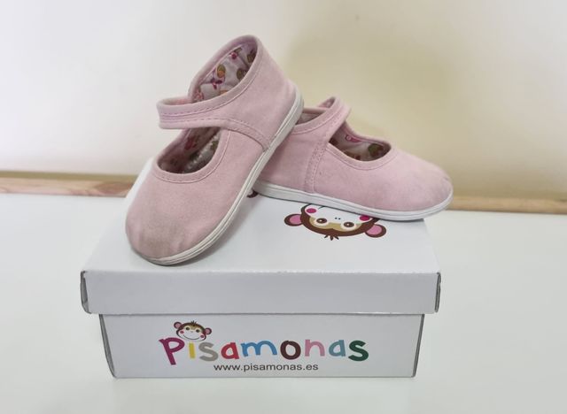 Zapatilla PISAMONAS de loneta rosa talla 20
