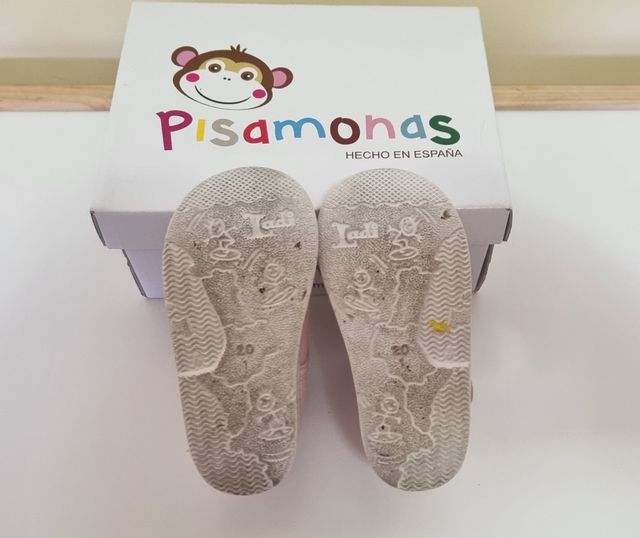 Zapatilla PISAMONAS de loneta rosa talla 20