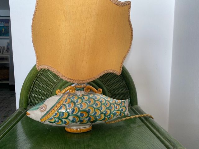 lampada in ceramica siciliana lavorata a mano 
