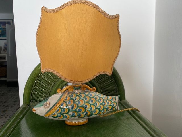 lampada in ceramica siciliana lavorata a mano 