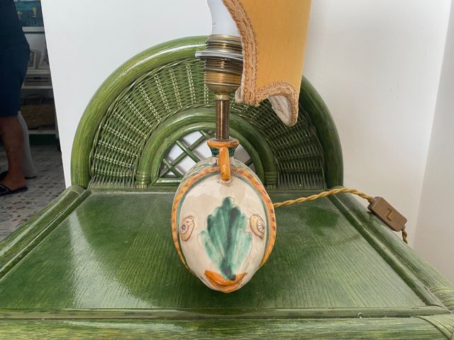 lampada in ceramica siciliana lavorata a mano 
