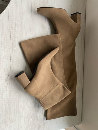 botas altas piel zara 