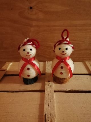 Set di 2 Pupazzi di neve fatti a mano 