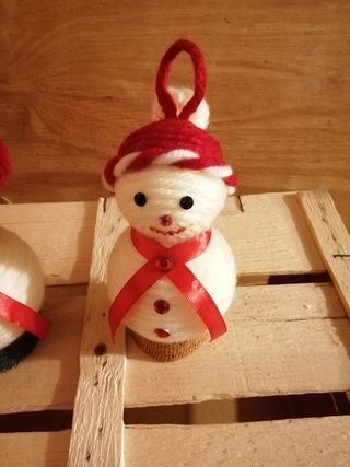 Set di 2 Pupazzi di neve fatti a mano 