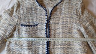 Abrigo chaqueta larga tweed.