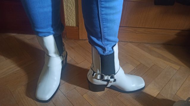 Oferta Botines Mango biker blanco