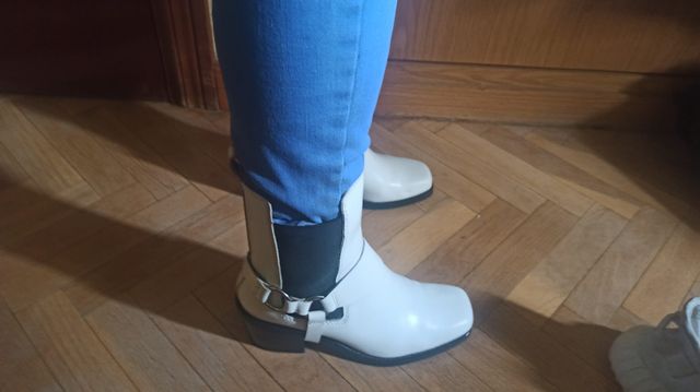 Oferta Botines Mango biker blanco