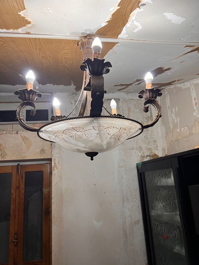 lampadario-candelabro ferro battutto artigianale