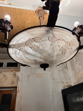 lampadario-candelabro ferro battutto artigianale