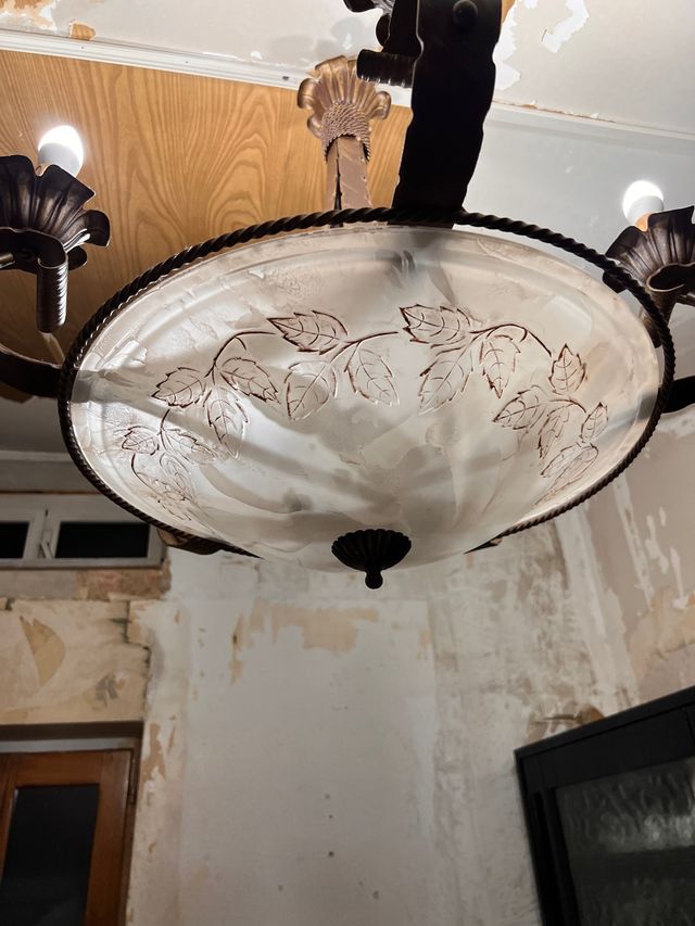 lampadario-candelabro ferro battutto artigianale