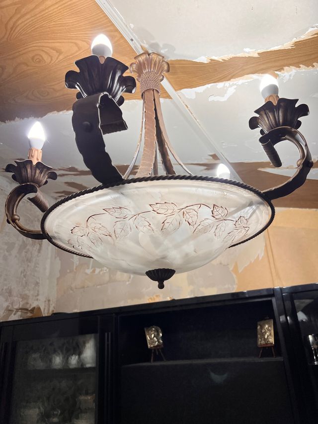 lampadario-candelabro ferro battutto artigianale