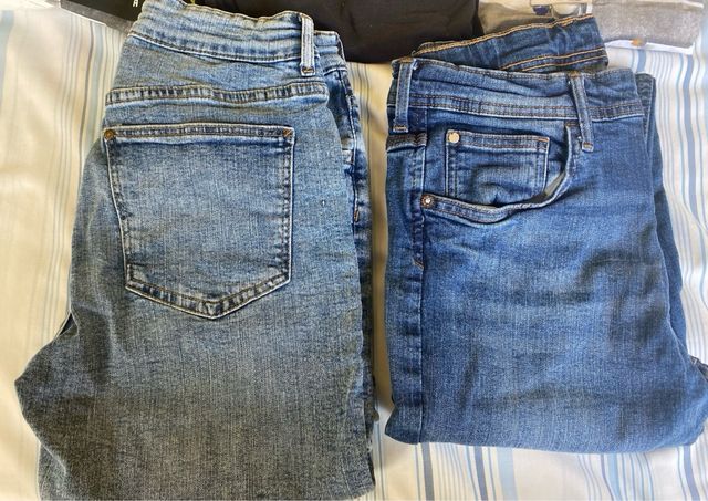 Lote 2 pantalones vaqueros, 1 camisa y 4 camisetas