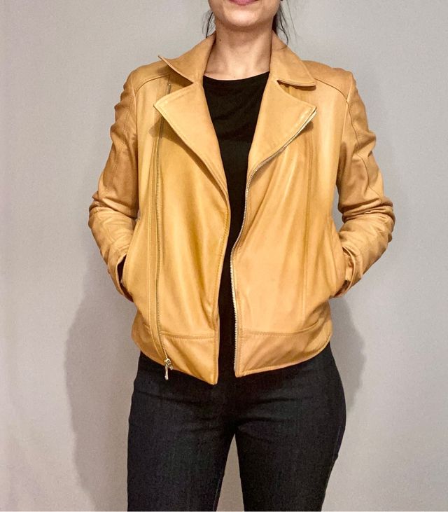 Chaqueta piel Massimo Dutti Xs