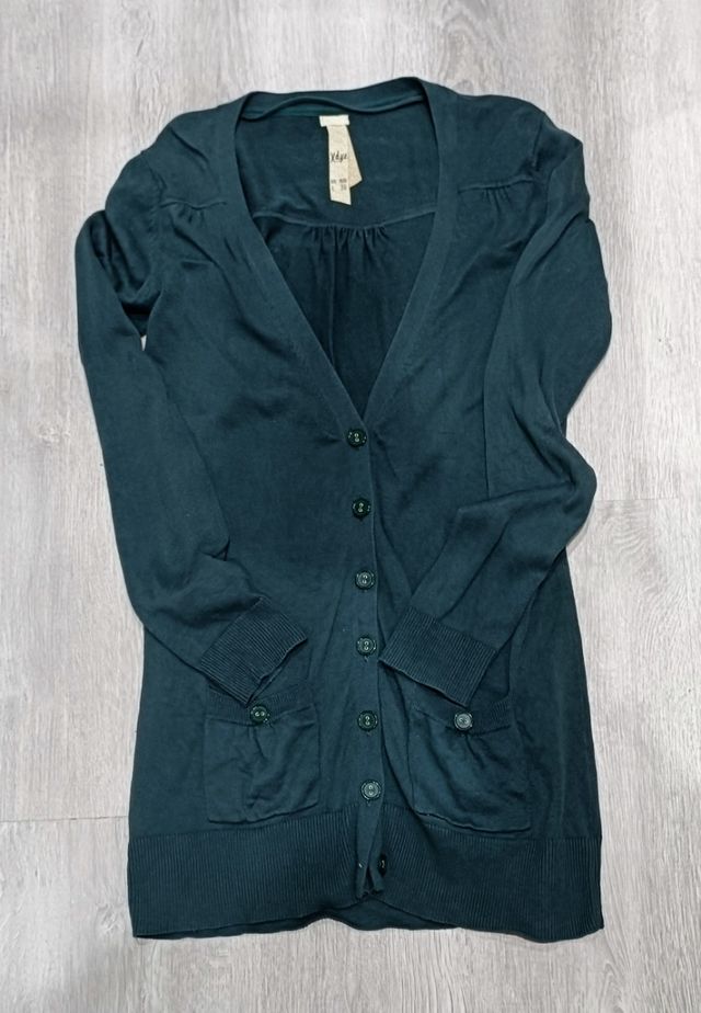 Chaqueta larga punto verde T.L   e