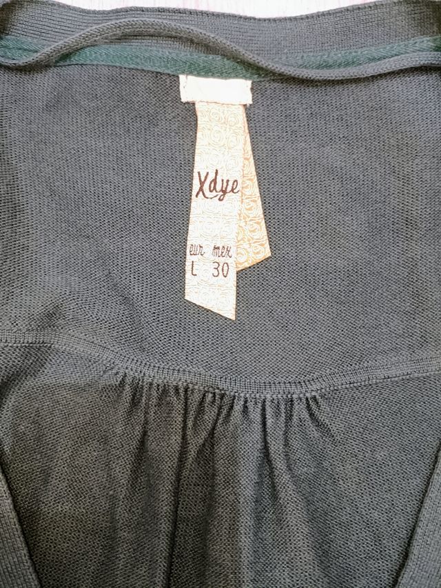 Chaqueta larga punto verde T.L   e