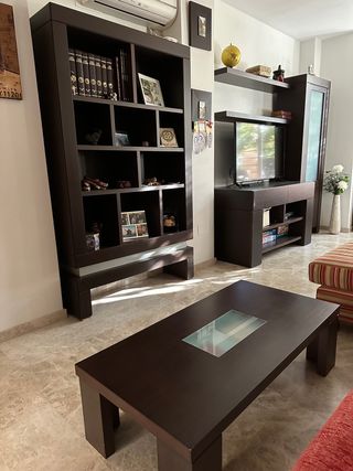 Muebles Salon madera maciza color wengue