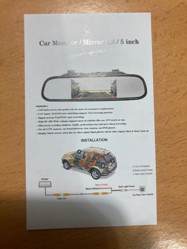 Espejo retrovisor security TFT monitor