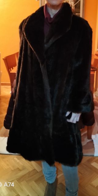 Abrigo piel sintetica imitacion vison