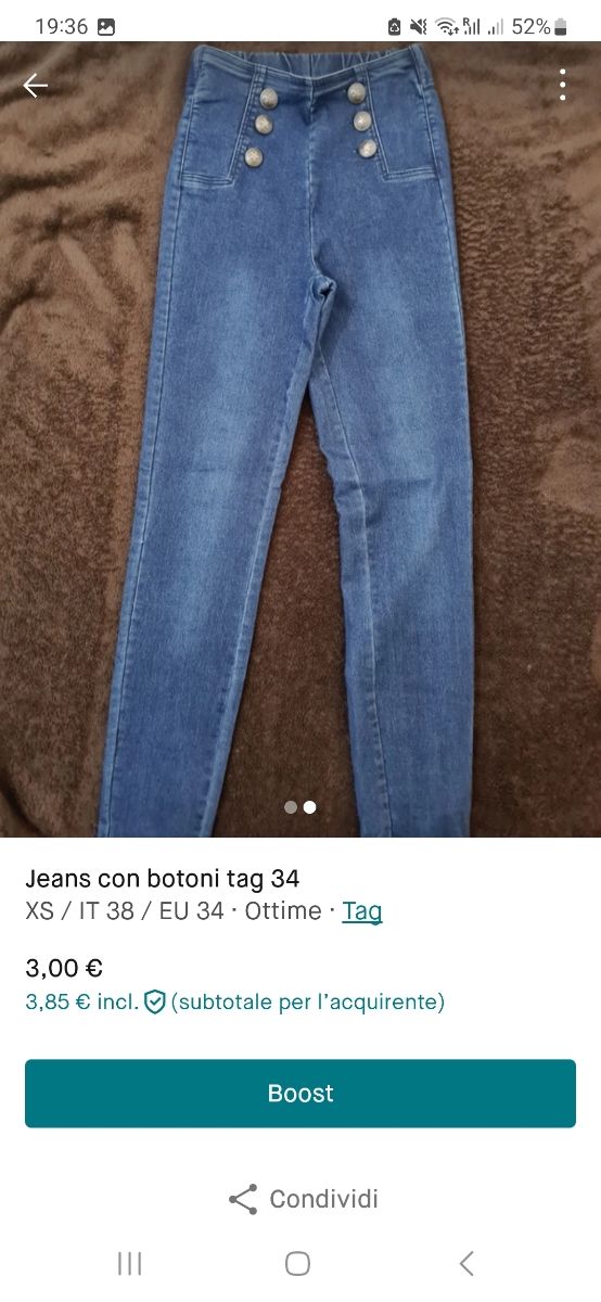 Jeans con botoni tag 34