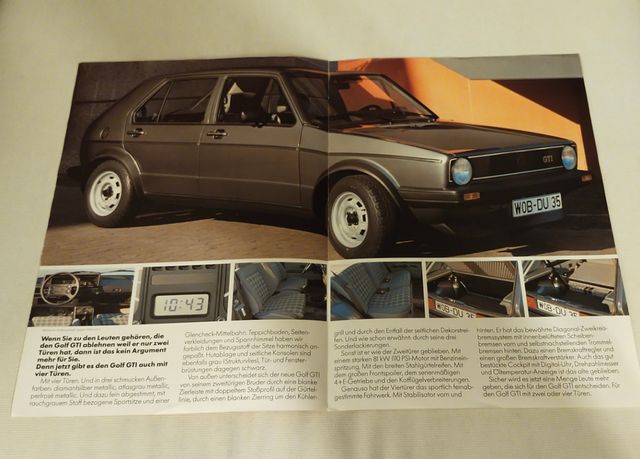 Folleto Volkswagen Golf mk1 GTI