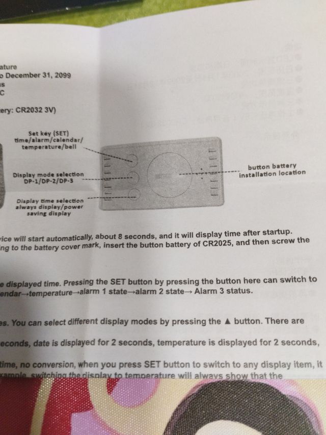 Reloj, despertador digital