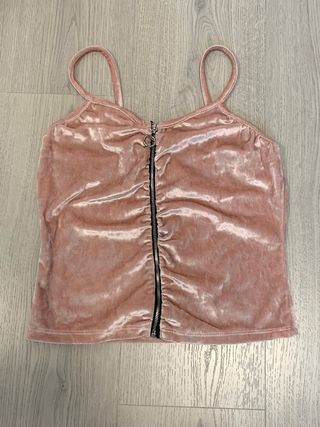 Top de terciopelo rosa
