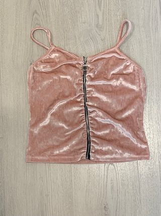 Top de terciopelo rosa