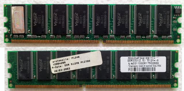 RAM DDR (VARI TAGLI E PRODUTTORI)