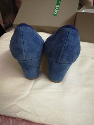 Scarpe pelle color avio