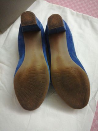 Scarpe pelle color avio