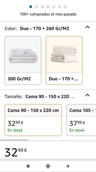 Relleno nórdico sábana saco 90